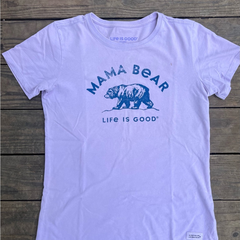 Life is Good Kids Purple Mama Bear T-Shirt